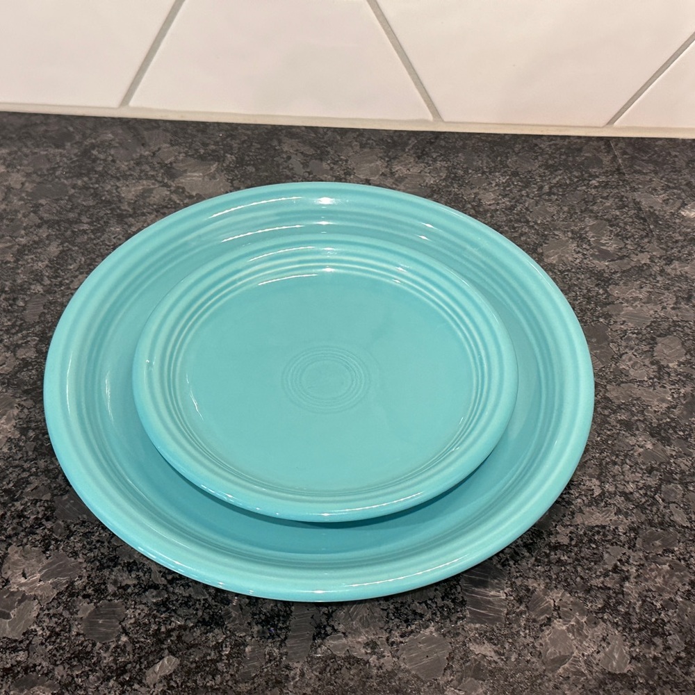 Fiestaware Turquoise Dinnerware Set - Bistro Deep dinner plate and salad plate